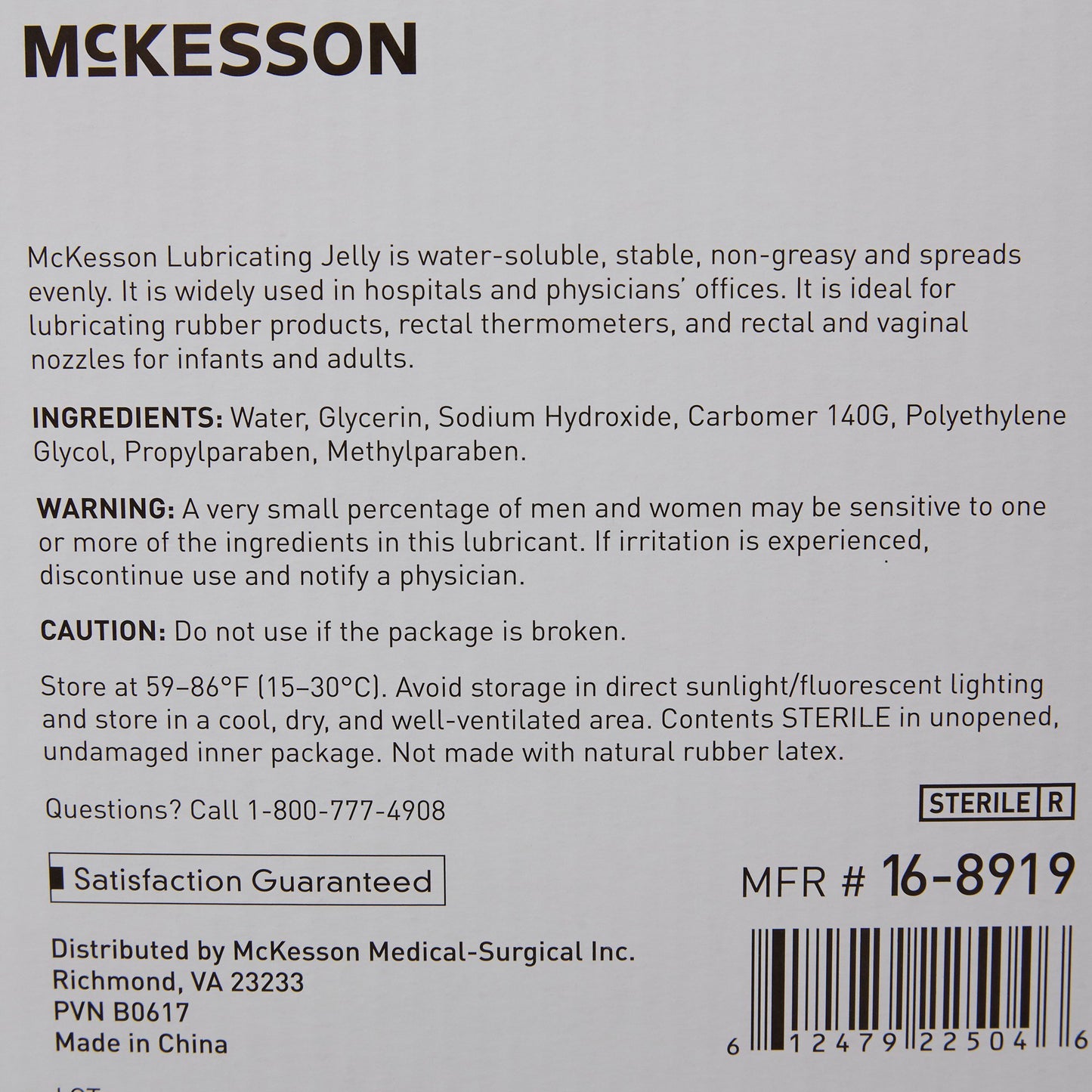 Lubricating Jelly McKesson 4 oz. Tube Sterile