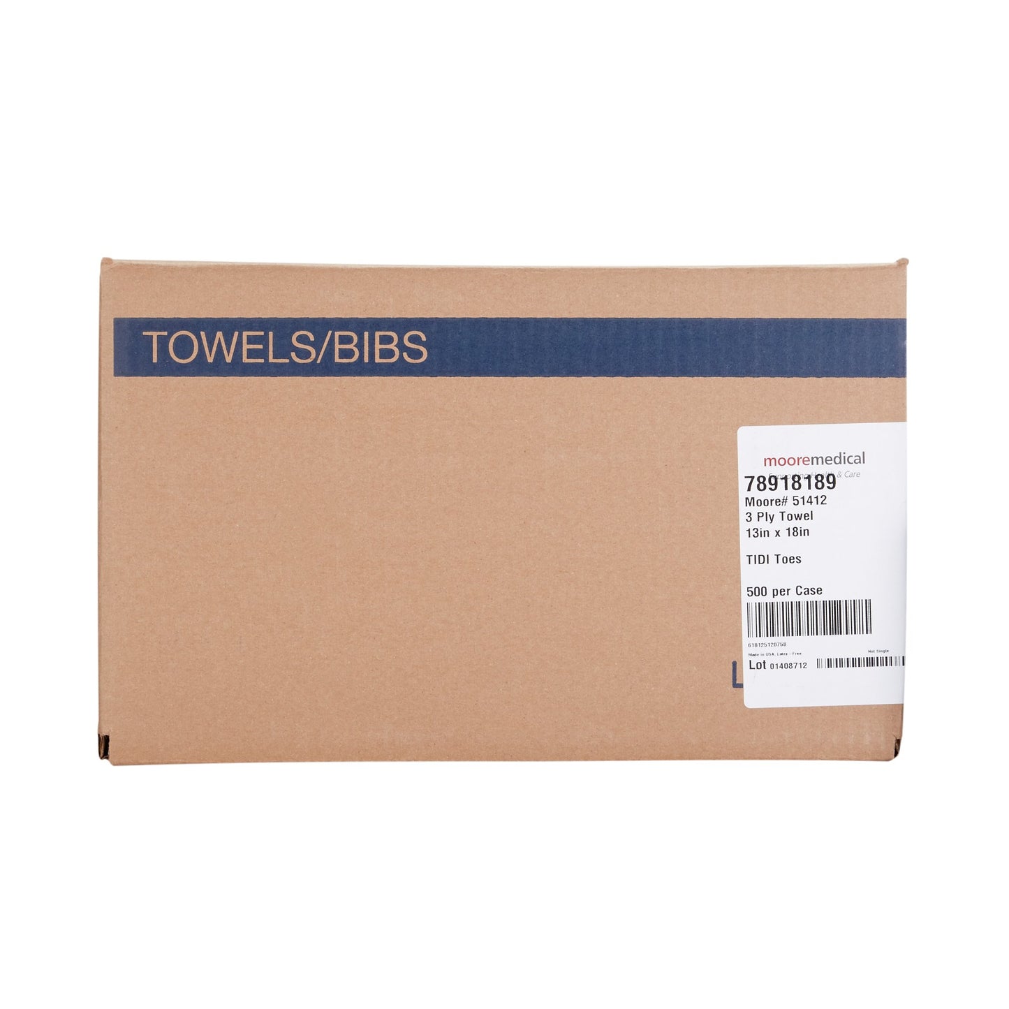 Procedure Towel McKesson 13 W X 18 L Inch White / Blue Cartoon Toes NonSterile