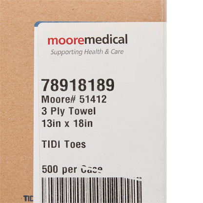Procedure Towel McKesson 13 W X 18 L Inch White / Blue Cartoon Toes NonSterile