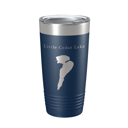 Little Cedar Lake Map Tumbler Travel Mug Insulated Laser Engraved Coffee Cup Wisconsin 20 oz-2
