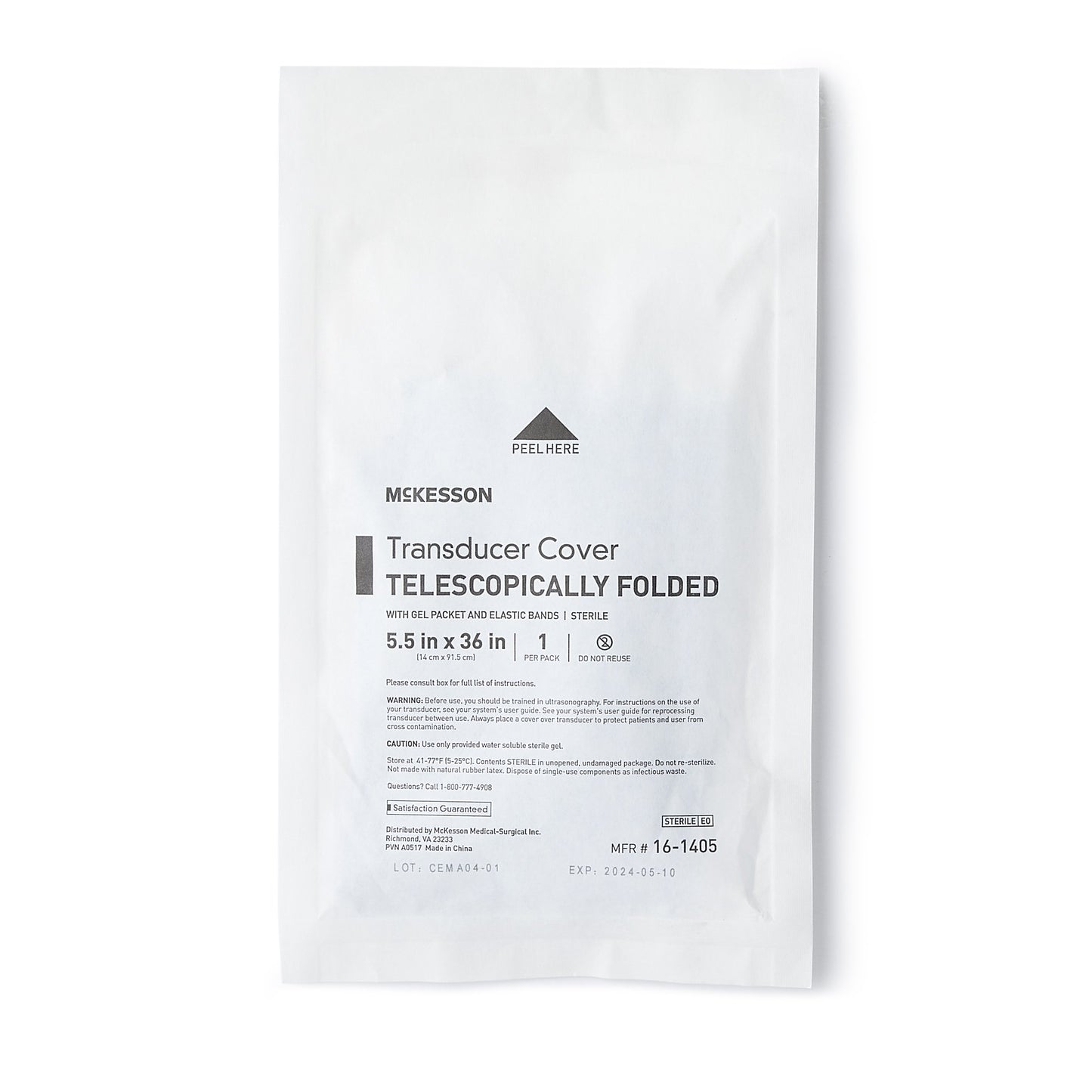 Ultrasound Transducer Cover Kit McKesson 5-1/2 X 36 Inch Polyurethane Sterile Folded