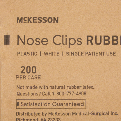 Nose Clip McKesson Rubber, Disposable, White Plastic For Spirometry