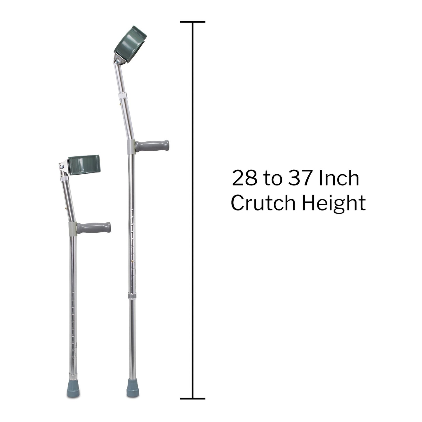 Forearm Crutches Mckesson Adult Steel Frame 300 lbs. Weight Capacity