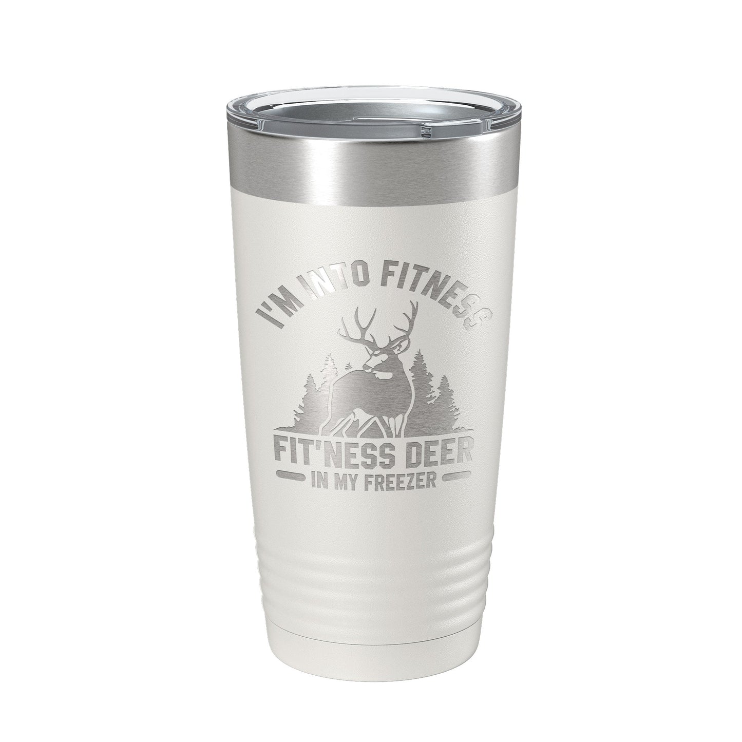 Deer Hunter Funny Tumbler Travel Mug I'm Into Fitness Fitting This Deer In My Freezer Insulated Laser Engraved Hunting Gift Coffee Cup 20 oz-7
