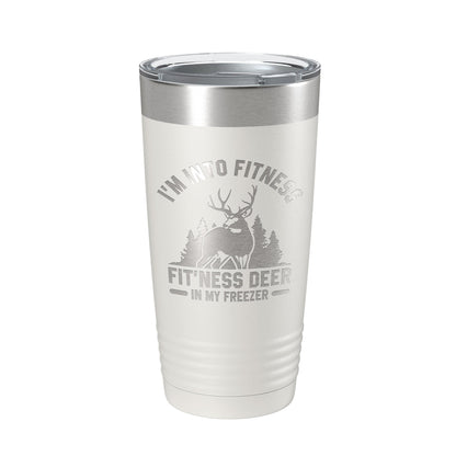 Deer Hunter Funny Tumbler Travel Mug I'm Into Fitness Fitting This Deer In My Freezer Insulated Laser Engraved Hunting Gift Coffee Cup 20 oz-7