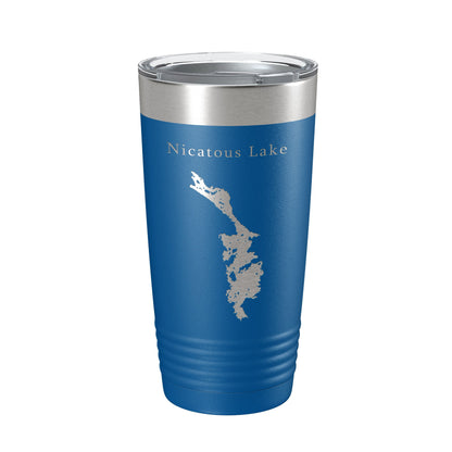 Nicatous Lake Map Tumbler Travel Mug Insulated Laser Engraved Coffee Cup Maine 20 oz-6