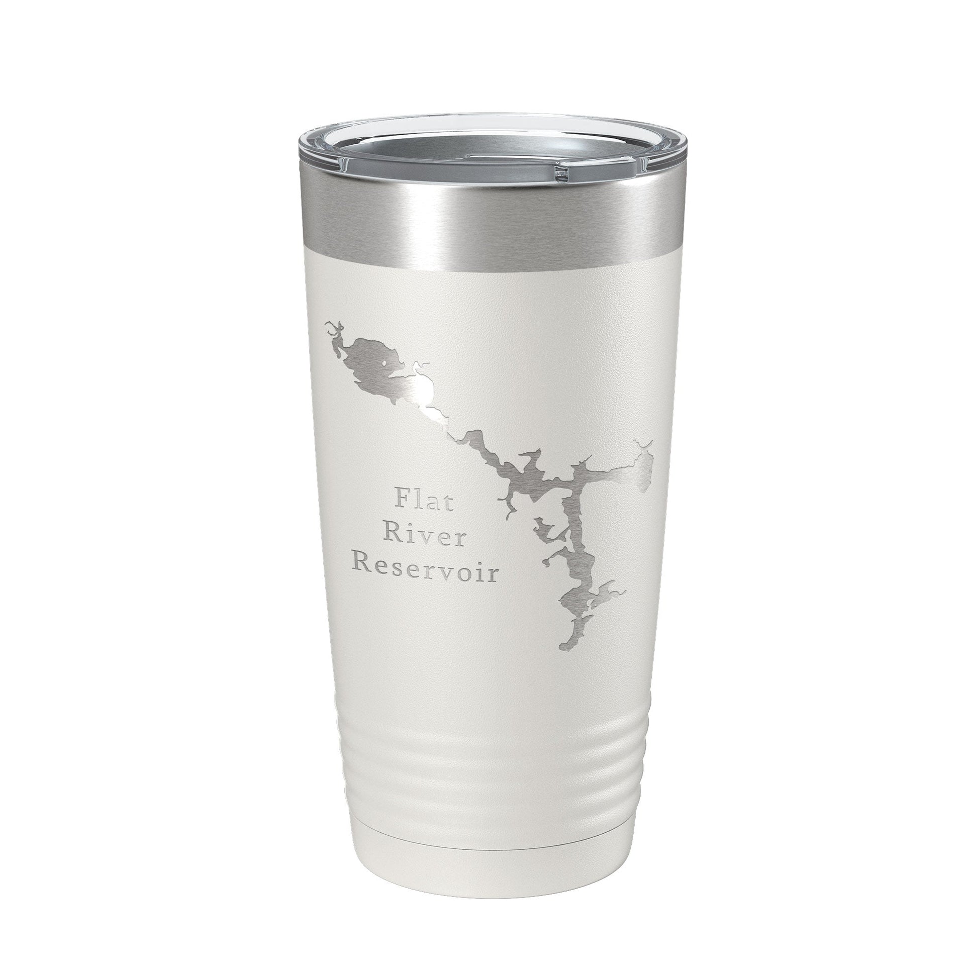 Flat River Reservoir Tumbler Lake Map Travel Mug Insulated Laser Engraved Coffee Cup Rhode Island 20 oz-1