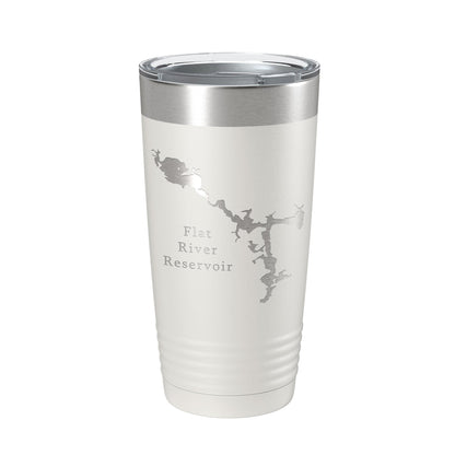 Flat River Reservoir Tumbler Lake Map Travel Mug Insulated Laser Engraved Coffee Cup Rhode Island 20 oz-1