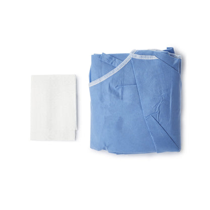 Non-Reinforced Surgical Gown with Towel McKesson 2X-Large Blue Sterile AAMI Level 3 Disposable