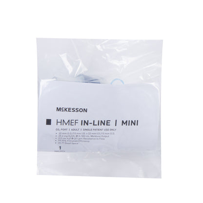 Heat and Moisture Exchanger with Filter McKesson 29.2 mg H?O/L @ VT 500 mL 2.5 cm H?O @ 30 LPM