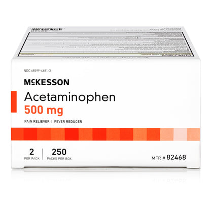Pain Relief McKesson 500 mg Strength Acetaminophen Unit Dose Tablet 250 per Box