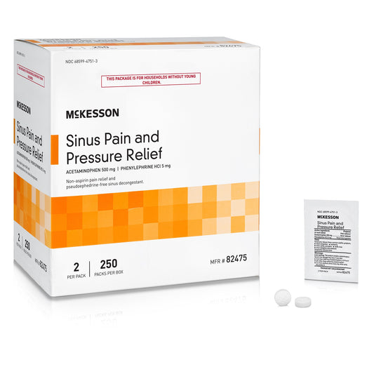 Cold and Sinus Relief McKesson Brand 500 mg - 5 mg Strength Tablet 2 per Pack