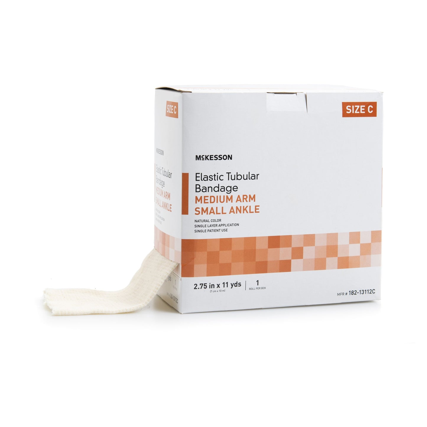 Elastic Tubular Support Bandage McKesson Spandagrip™ 2-3/4 Inch X 11 Yard Medium Arm / Small Ankle Pull On Natural NonSterile Size C Standard Compression