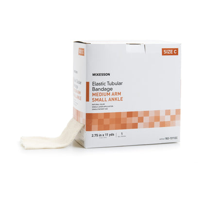Elastic Tubular Support Bandage McKesson Spandagrip™ 2-3/4 Inch X 11 Yard Medium Arm / Small Ankle Pull On Natural NonSterile Size C Standard Compression