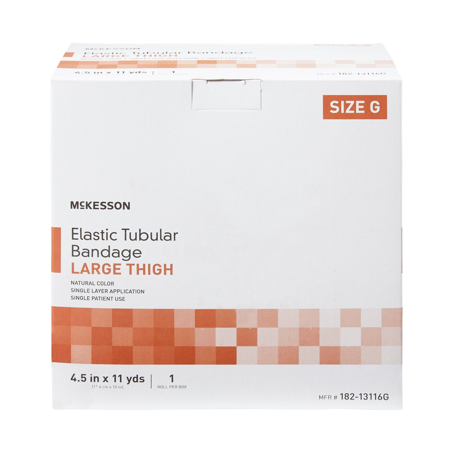 Elastic Tubular Support Bandage McKesson Spandagrip™ 4-1/2 Inch X 11 Yard Large Thigh Pull On Natural NonSterile Size G Standard Compression
