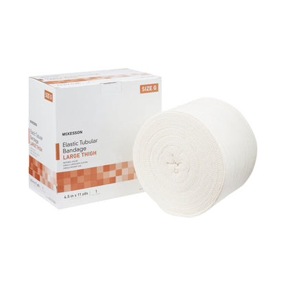 Elastic Tubular Support Bandage McKesson Spandagrip™ 4-1/2 Inch X 11 Yard Large Thigh Pull On Natural NonSterile Size G Standard Compression