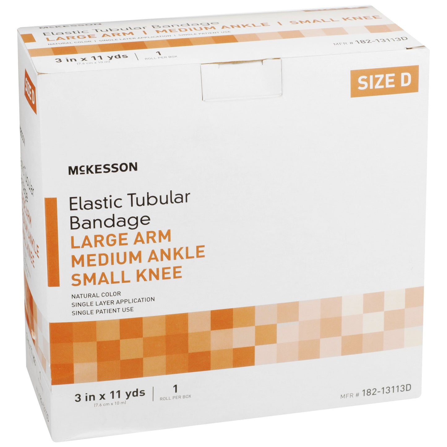 Elastic Tubular Support Bandage McKesson Spandagrip™ 3 Inch X 11 Yard Large Arm / Medium Ankle / Small Knee Pull On Natural NonSterile Size D Standard Compression