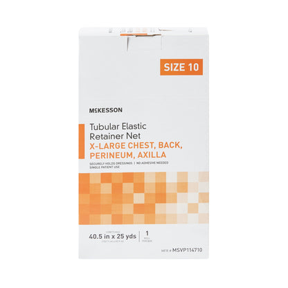Elastic Net Retainer Dressing McKesson Tubular Elastic 40-1/2 Inch X 25 Yard (102.9 cm X 22.9 m) Size 10 White X-Large Chest / Back / Perineum / Axilla NonSterile
