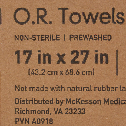 O.R. Towel McKesson 17 W X 27 L Inch Blue NonSterile