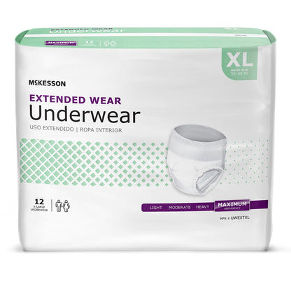 Unisex Adult Absorbent Underwear McKesson Pull On with Tear Away Seams X-Large Disposable Heavy Absorbency