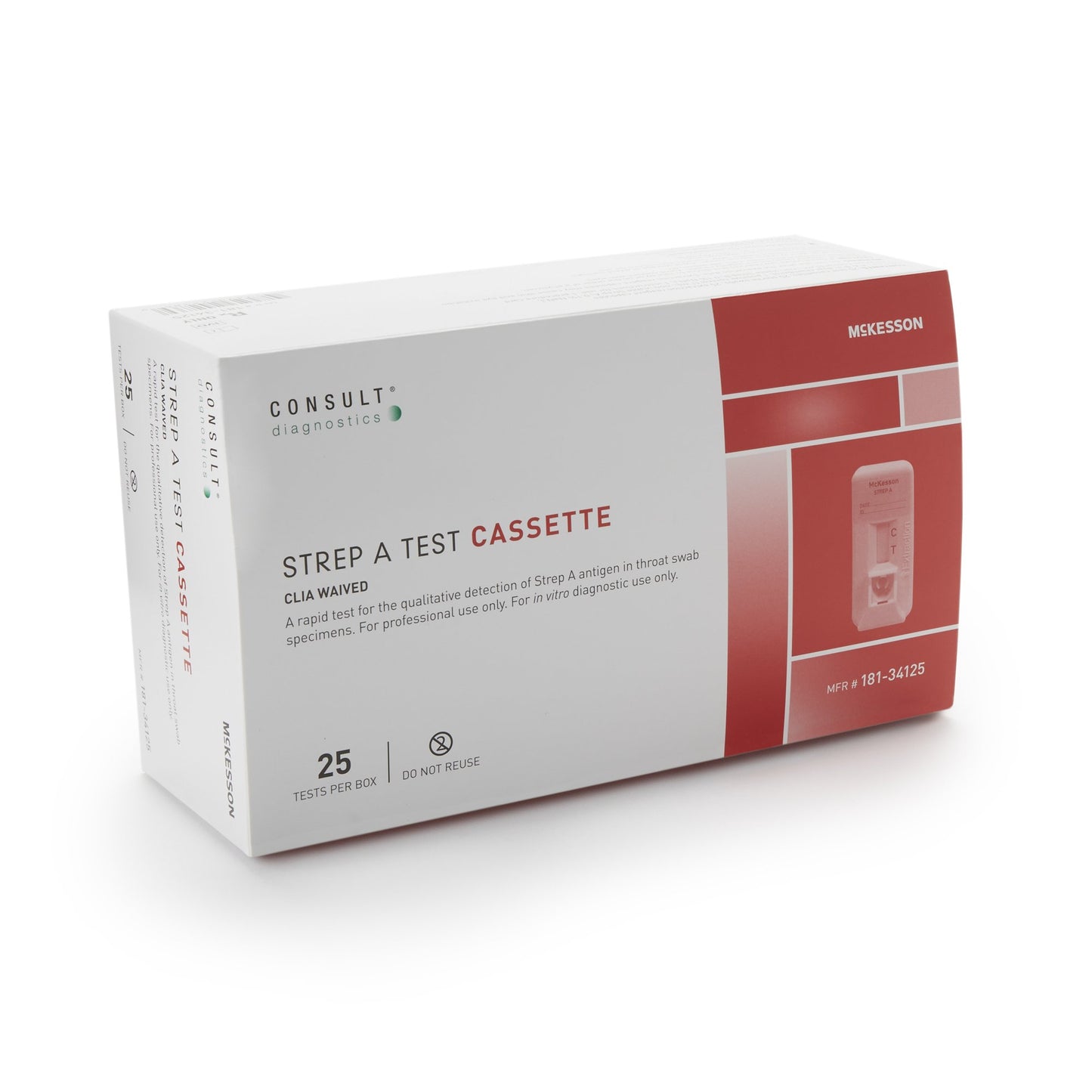 Respiratory Test Kit McKesson Consult™ Strep A Test 25 Tests CLIA Waived