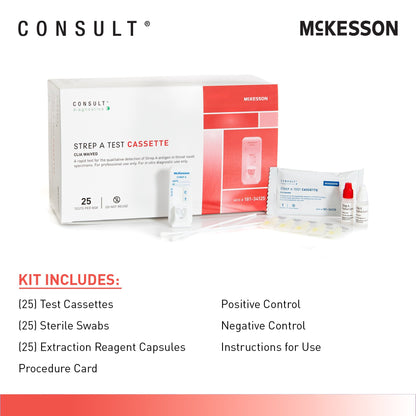 Respiratory Test Kit McKesson Consult™ Strep A Test 25 Tests CLIA Waived