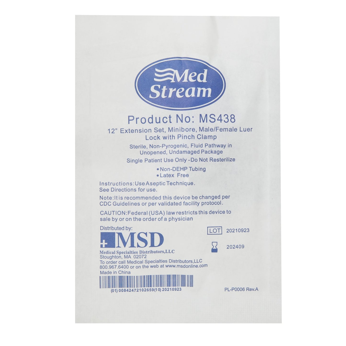 IV Extension Set McKesson Small Bore 12 Inch Tubing Without Filter