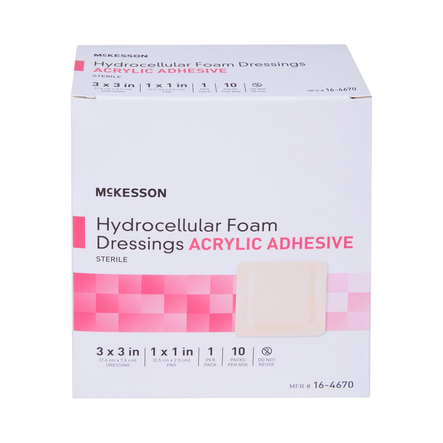 Foam Dressing McKesson 3 X 3 Inch With Border Film Backing Acrylic Adhesive Square Sterile