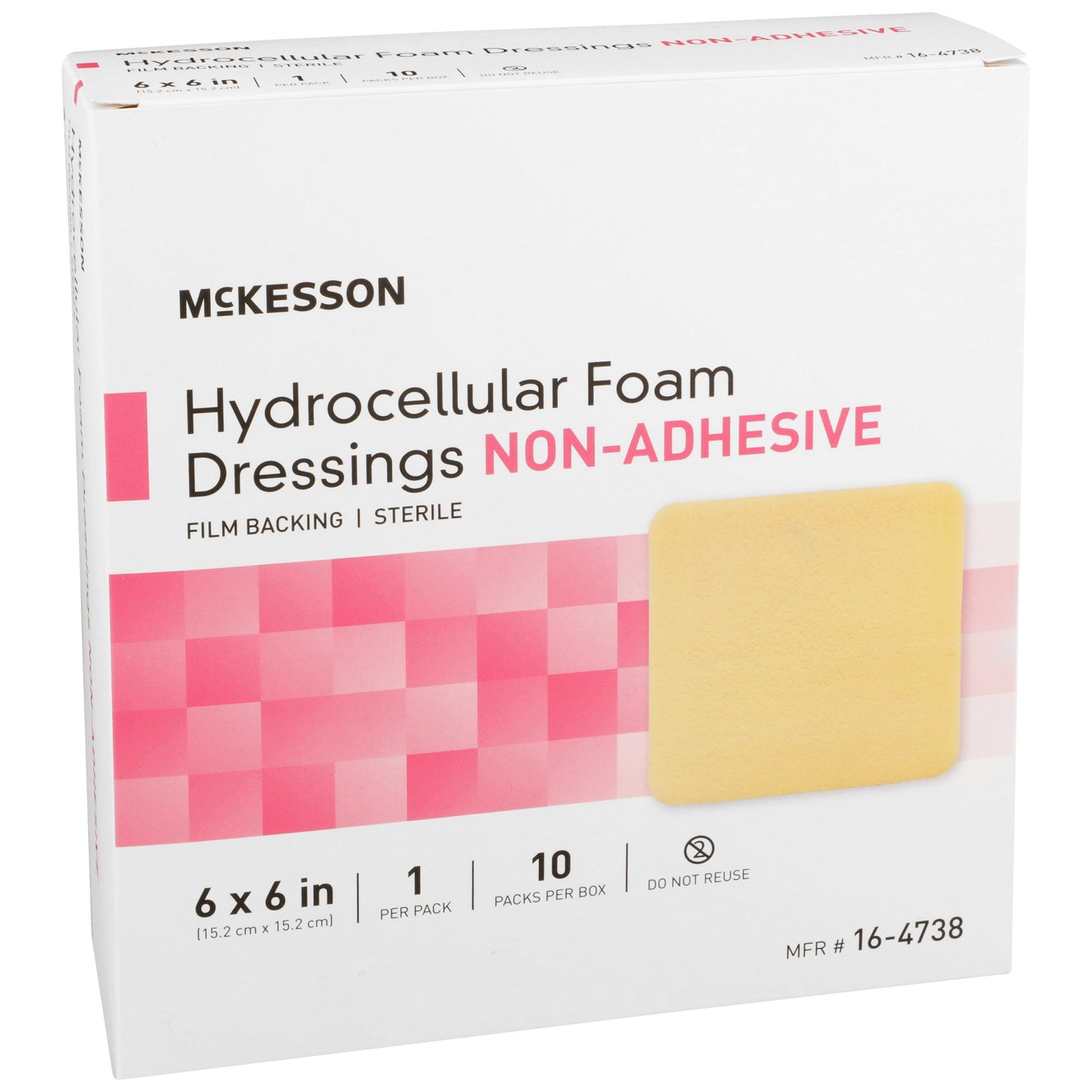 Foam Dressing McKesson 6 X 6 Inch Without Border Film Backing Nonadhesive Square Sterile
