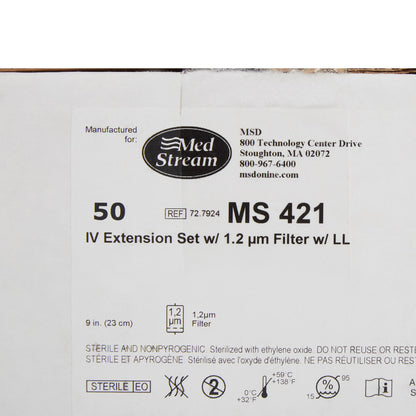 IV Extension Set McKesson Standard Bore 9 Inch Tubing 1.2 Micron Filter Sterile