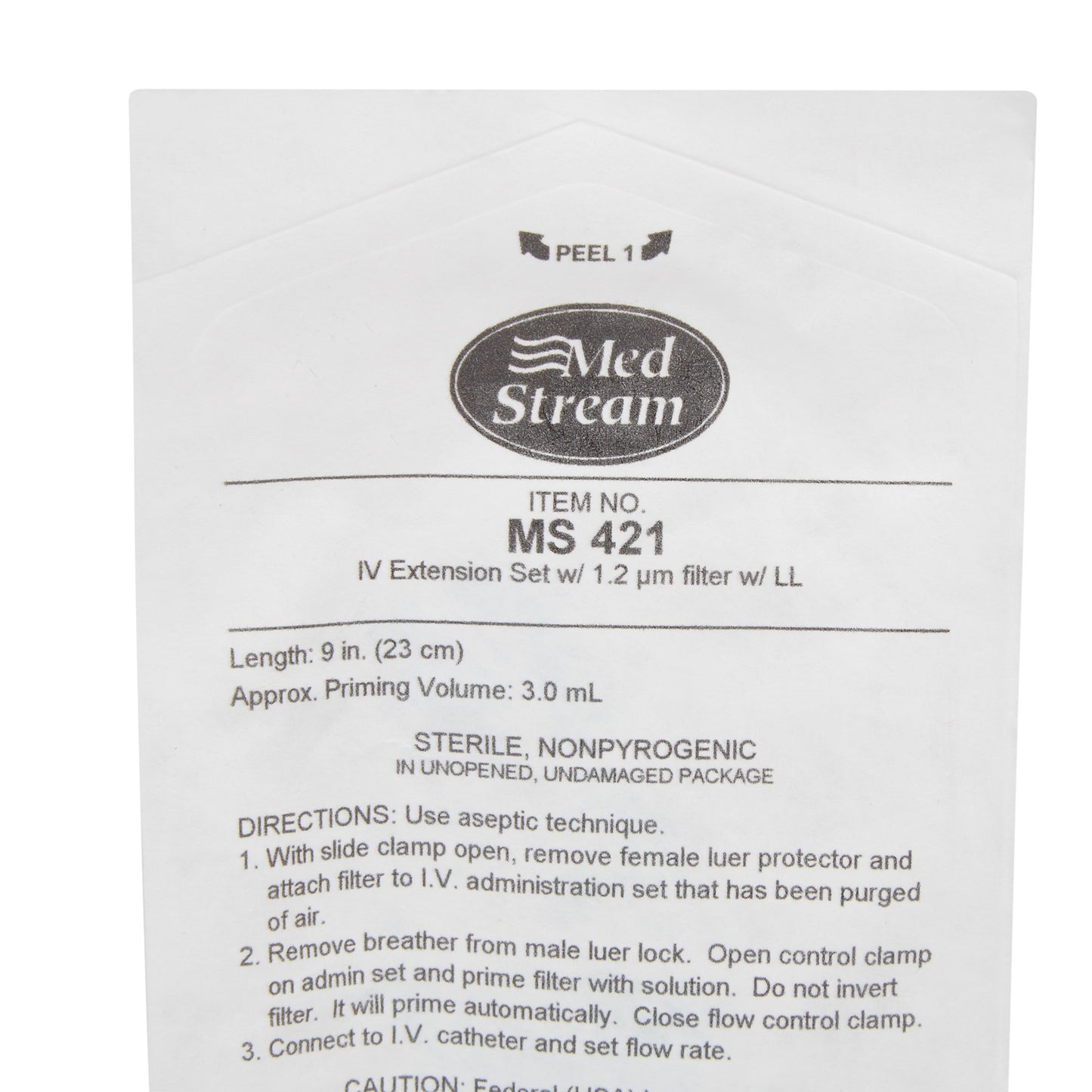 IV Extension Set McKesson Standard Bore 9 Inch Tubing 1.2 Micron Filter Sterile