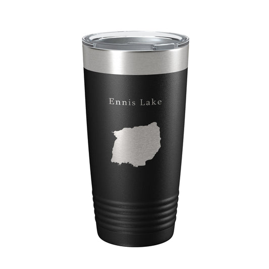 Ennis Lake Map Tumbler Travel Mug Insulated Laser Engraved Coffee Cup Montana 20 oz-0