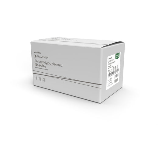 Safety Hypodermic Needle McKesson Prevent® 1-1/2 Inch Length 21 Gauge Ultra Thin Wall Hinged Safety Needle