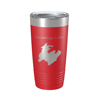 Sacandaga Lake Map Tumbler Travel Mug Insulated Laser Engraved Coffee Cup New York 20 oz-10