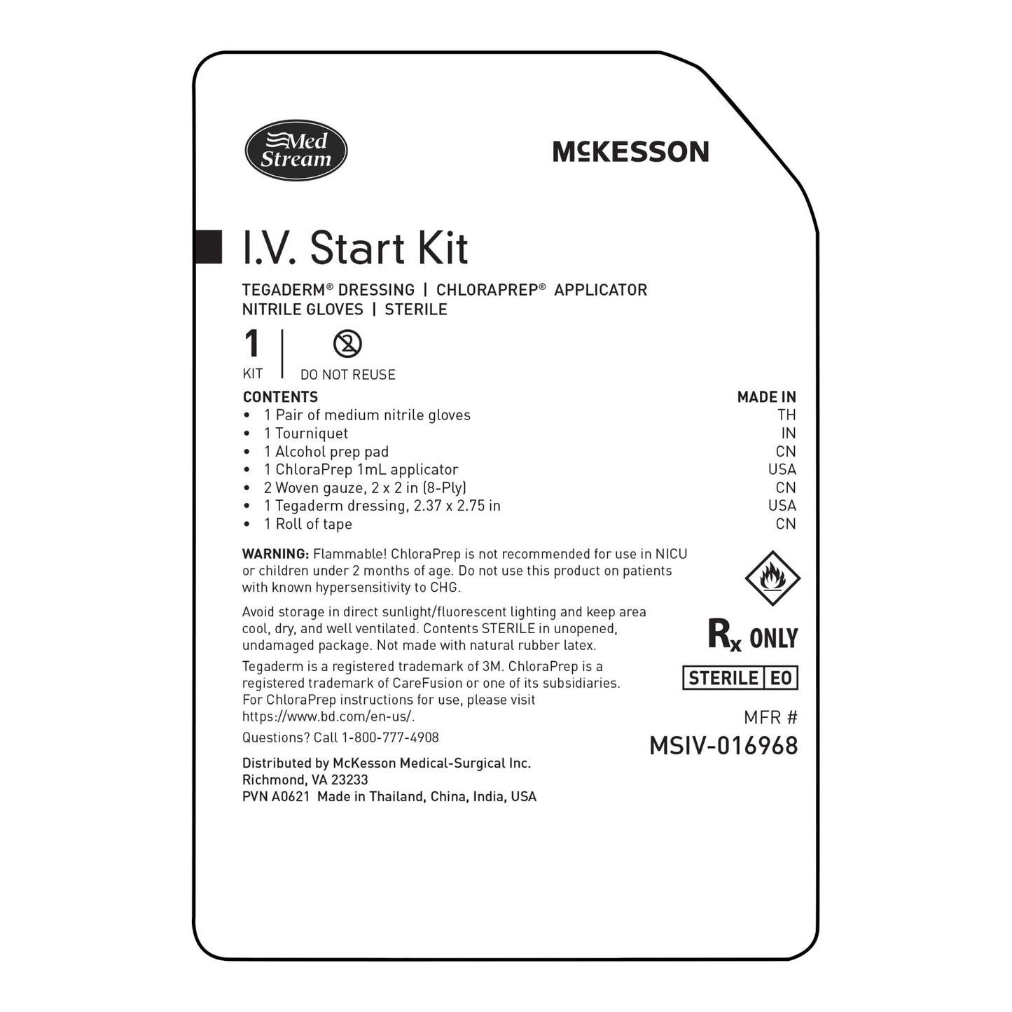 IV Start Kit Mckesson Sterile
