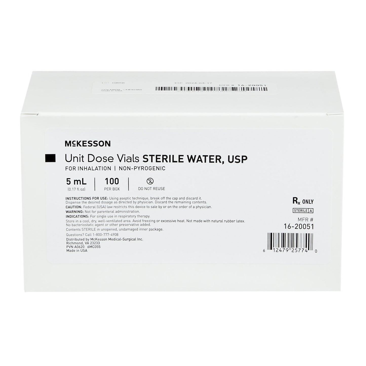 McKesson Sterile Water Liquid 5 mL
