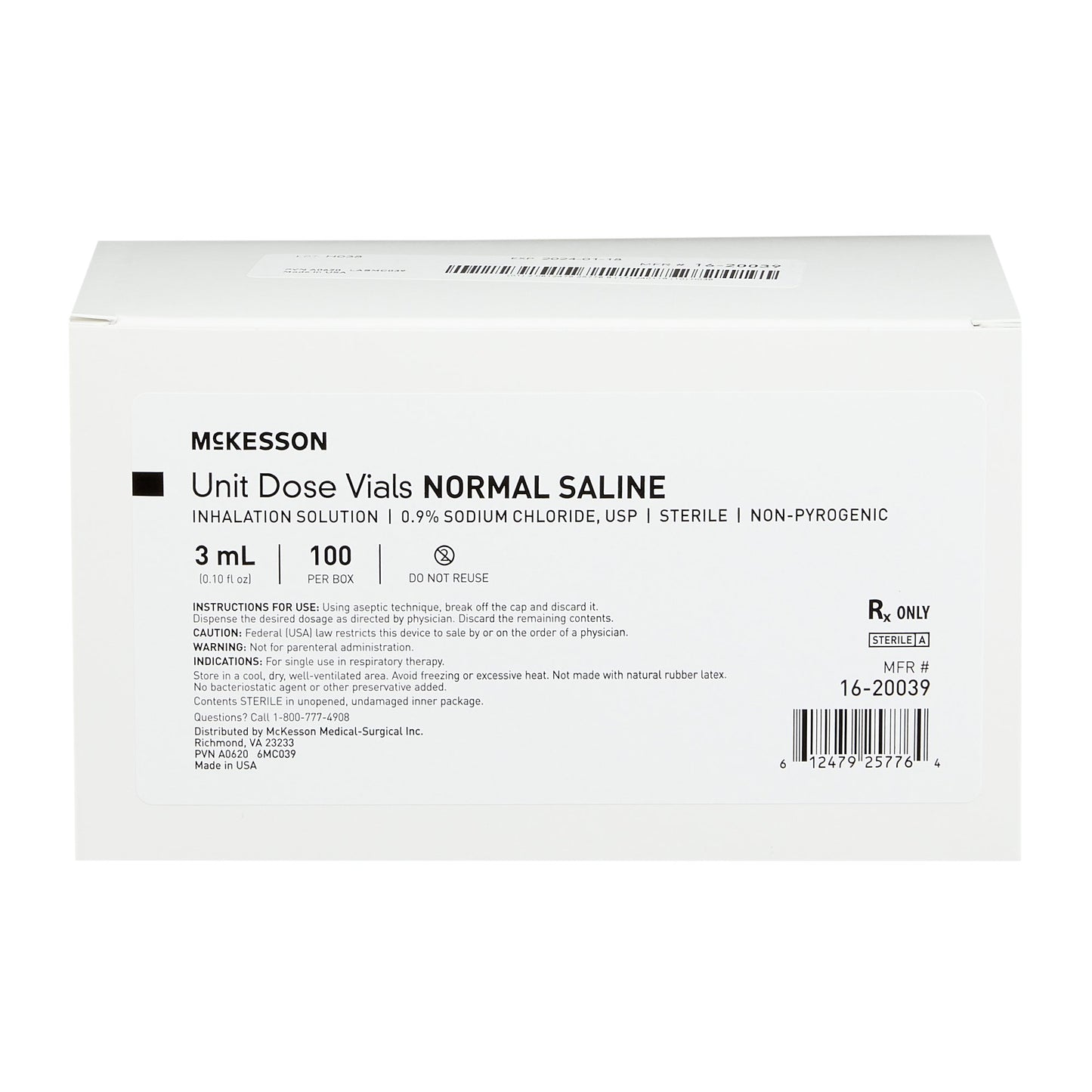 McKesson Sodium Chloride, Preservative Free 0.9% Solution 3 mL