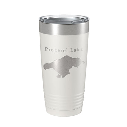 Pickerel Lake Map Tumbler Travel Mug Insulated Laser Engraved Coffee Cup Michigan 20 oz-7
