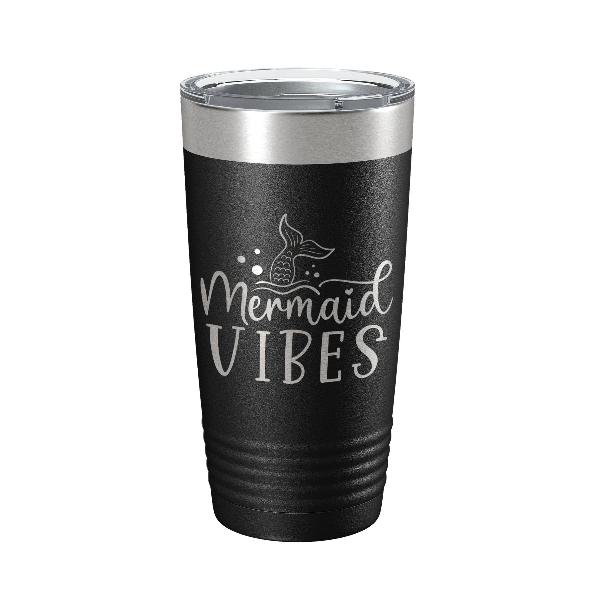 Mermaid Vibes Tumbler Travel Mug Insulated Laser Engraved Coffee Cup 20 oz-0