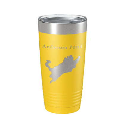 Anderson Pond Tumbler Lake Map Travel Mug Insulated Laser Engraved Coffee Cup Connecticut 20 oz-19