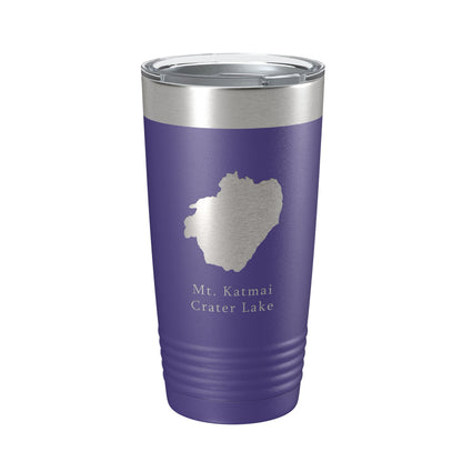Mt. Katmai Crater Lake Map Tumbler Travel Mug Insulated Laser Engraved Coffee Cup Alaska 20 oz-15