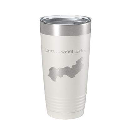 Cottonwood Lake Map Tumbler Travel Mug Insulated Laser Engraved Coffee Cup Alaska 20 oz-7