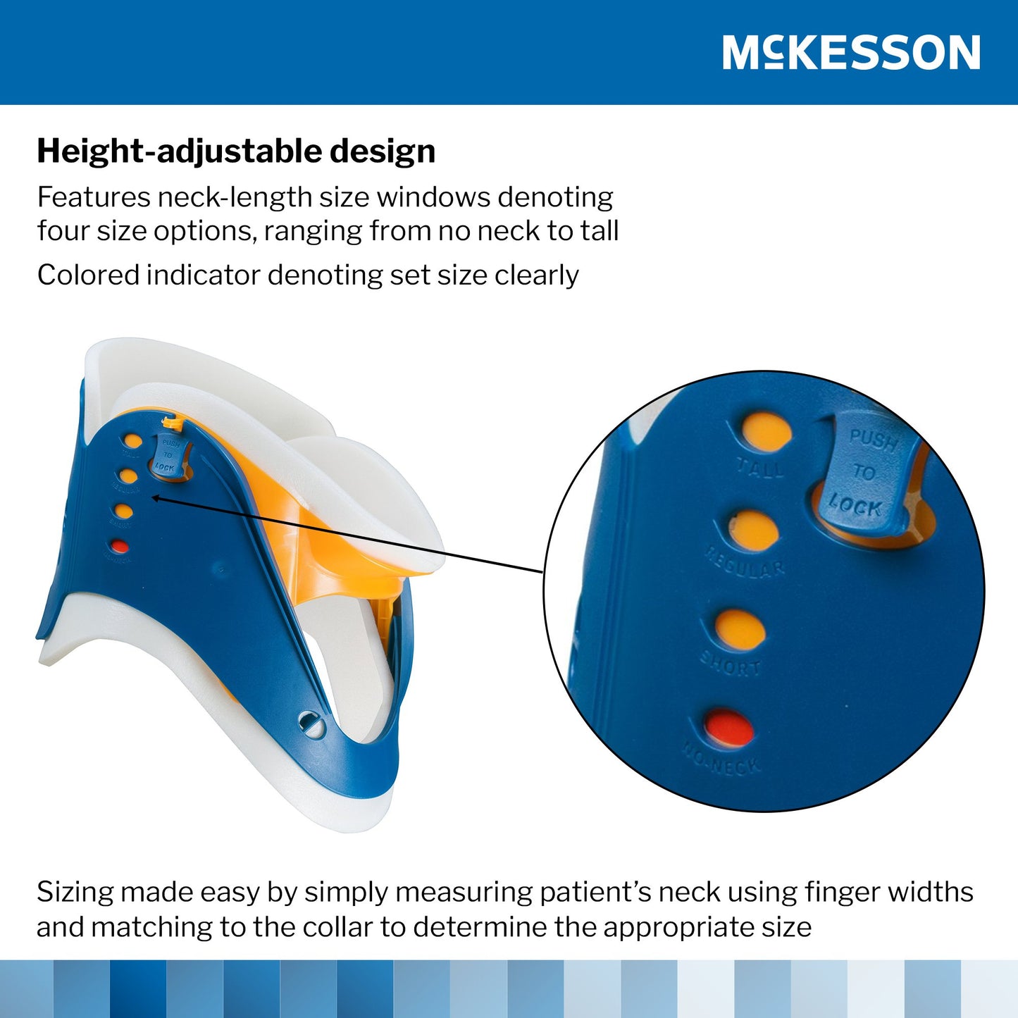 Rigid Cervical Collar McKesson Preformed Adult One Size Fits Most One-Piece / Trachea Opening Adjustable Neck Circumference