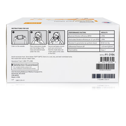 Procedure Mask McKesson ASTM Level 3 Earloops One Size Fits Most