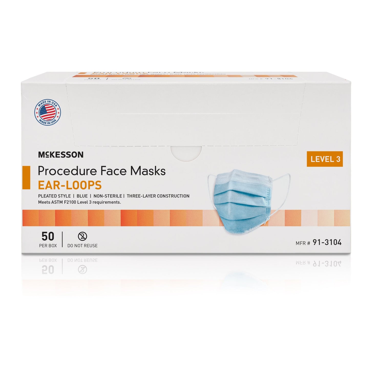 Procedure Mask McKesson ASTM Level 3 Earloops One Size Fits Most