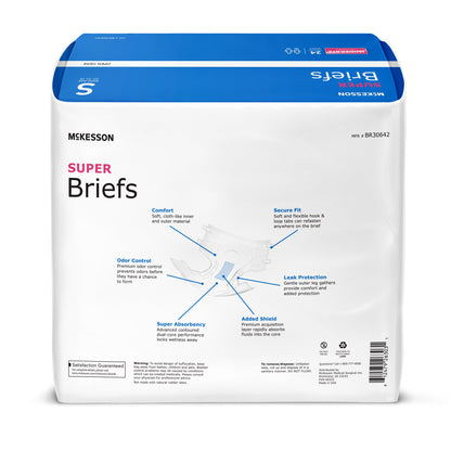 Unisex Adult Incontinence Brief McKesson Small Disposable Moderate Absorbency