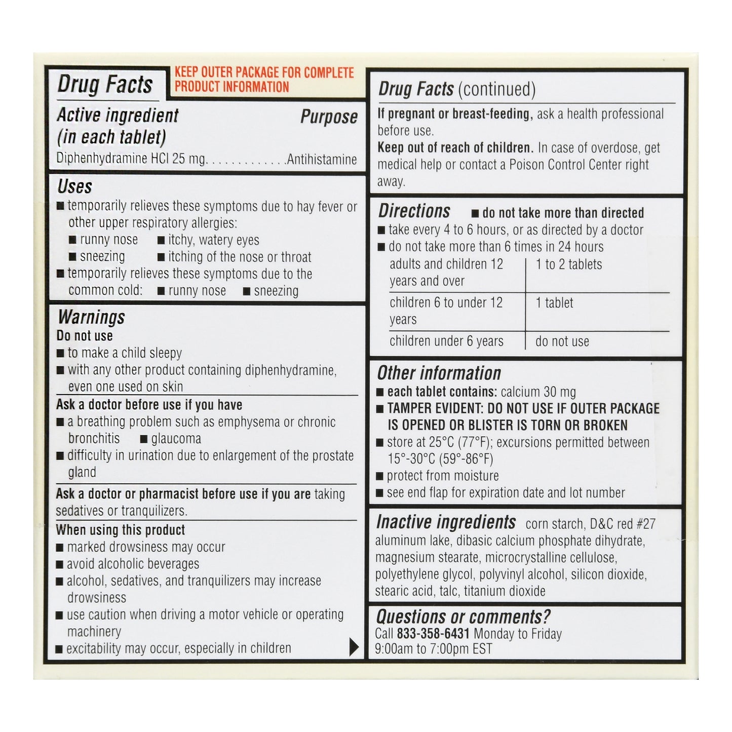 Allergy Relief Foster & Thrive™ 25 mg Strength Minitab 24 per Box