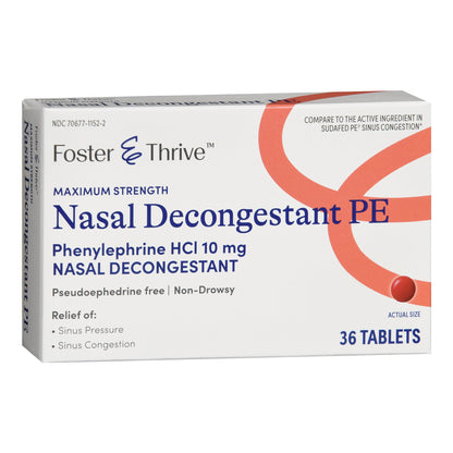 Sinus Relief Foster & Thrive™ 10 mg Strength Tablet 36 per Bottle