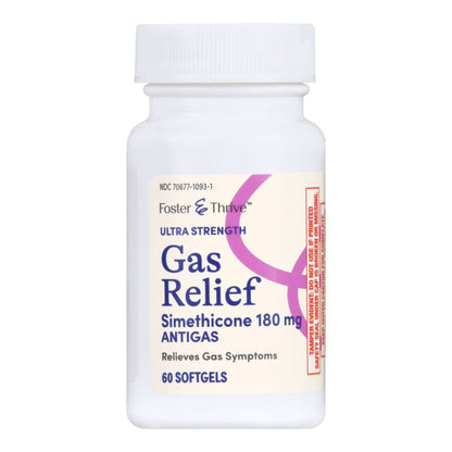 Gas Relief Foster & Thrive™ 180 mg Strength Softgel 60 per Bottle