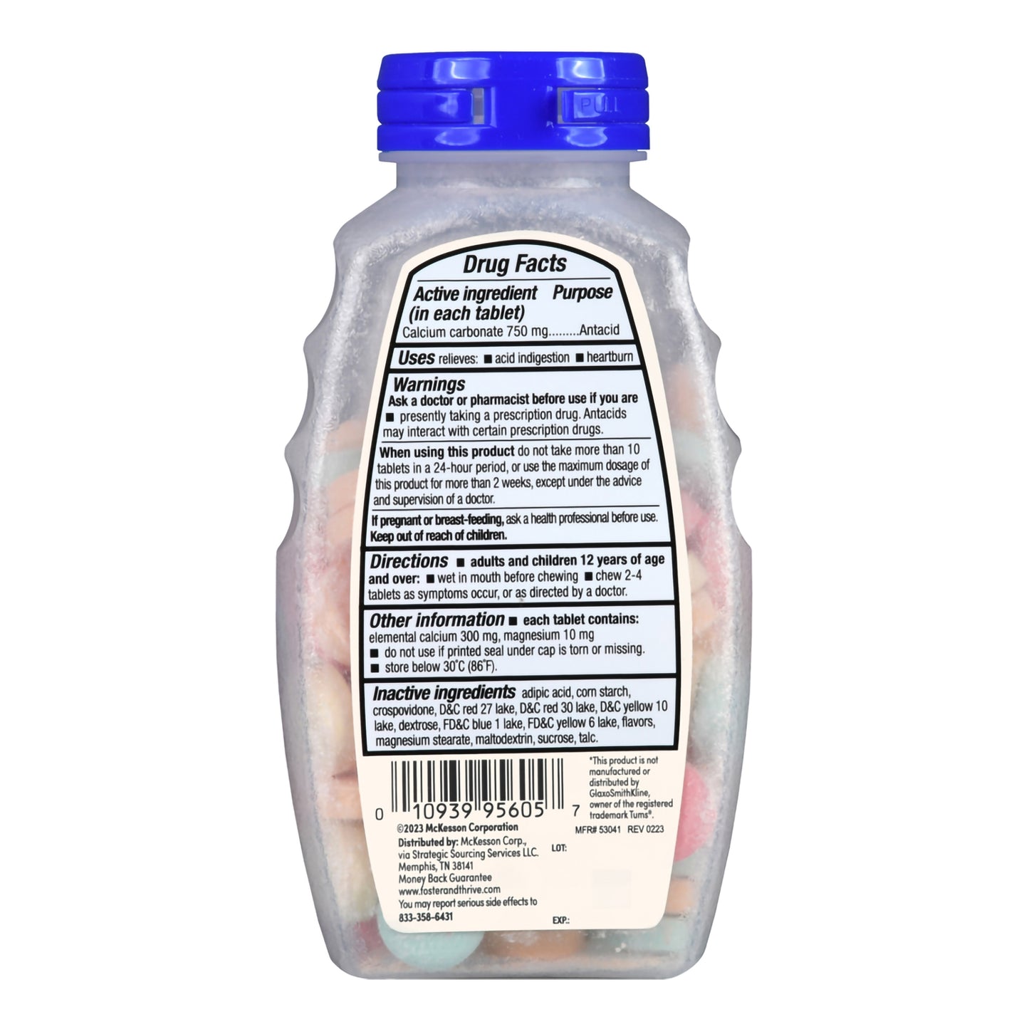 Antacid Foster & Thrive™ 750 mg Strength Chewable Tablet 96 per Bottle
